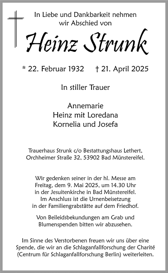 Anzeige von Heinz Strunk von  Blickpunkt Euskirchen 