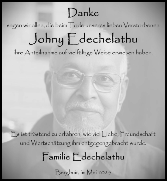 Anzeige von Johny Edechelathu von  Blickpunkt Euskirchen 