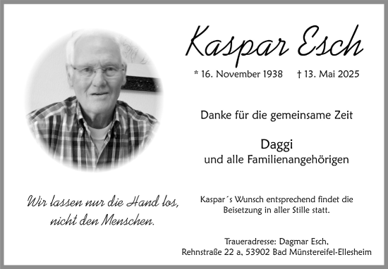 Anzeige von Kaspar Esch von  Blickpunkt Euskirchen 