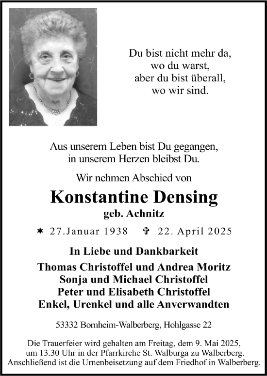 Anzeige von Konstantine Densing von  Schaufenster/Blickpunkt 