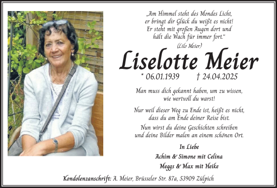 Anzeige von Liselotte Meier von  Werbepost 