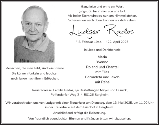 Anzeige von Ludger Rados von  Werbepost 