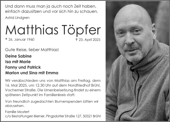Anzeige von Matthias Töpfer von  Schlossbote/Werbekurier 