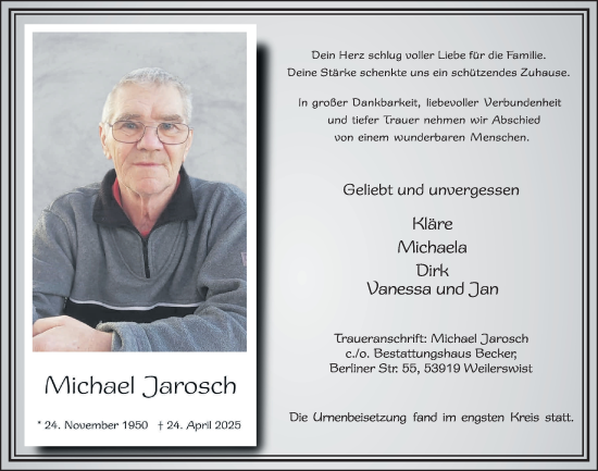 Anzeige von Michael Jarosch von  Blickpunkt Euskirchen 