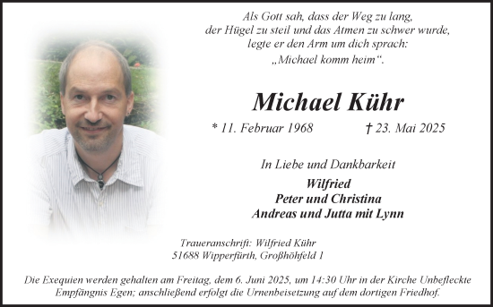 Anzeige von Michael Kühr von Kölner Stadt-Anzeiger / Kölnische Rundschau / Express