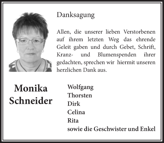 Anzeige von Monika  Schneider von  Schlossbote/Werbekurier 