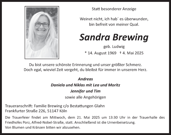 Anzeige von Sandra Brewing von  EXPRESS - Die Woche 