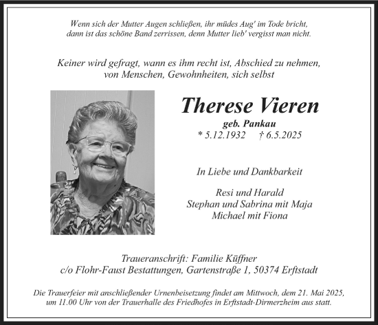 Anzeige von Therese Vieren von  Werbepost 