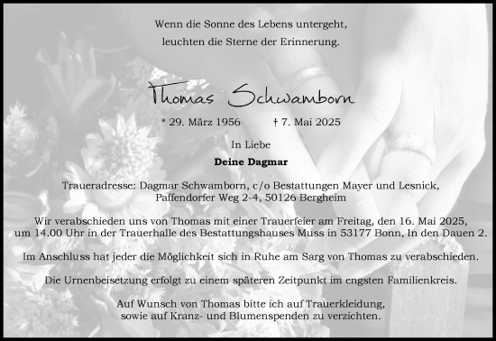 Anzeige von Thomas Ochsamborn von Kölner Stadt-Anzeiger / Kölnische Rundschau / Express