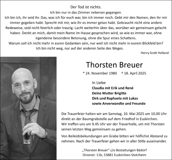 Anzeige von Thorsten Breuer von  Blickpunkt Euskirchen 