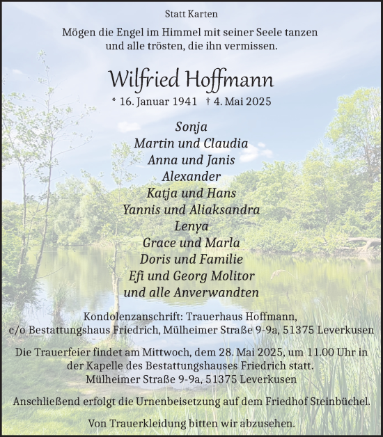 Anzeige von Wilfried Hoffmann von Kölner Stadt-Anzeiger / Kölnische Rundschau / Express