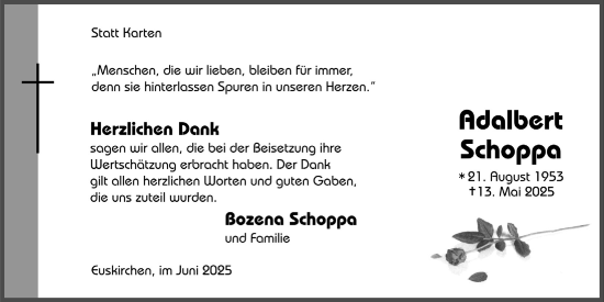 Anzeige von Adalbert Schoppa von  Blickpunkt Euskirchen 