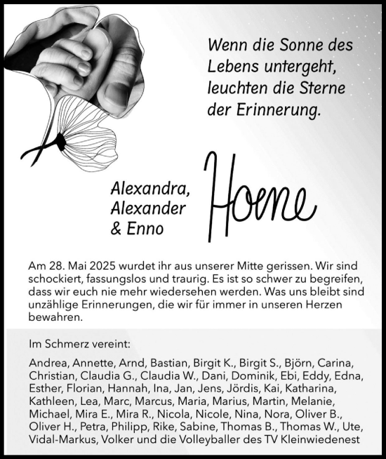 Anzeige von Alexandra Hoene von Kölner Stadt-Anzeiger / Kölnische Rundschau / Express