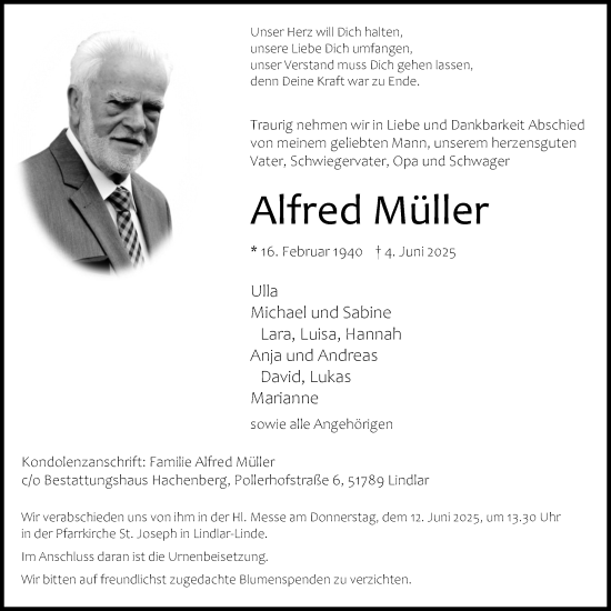 Anzeige von Alfred Müller von Kölner Stadt-Anzeiger / Kölnische Rundschau / Express