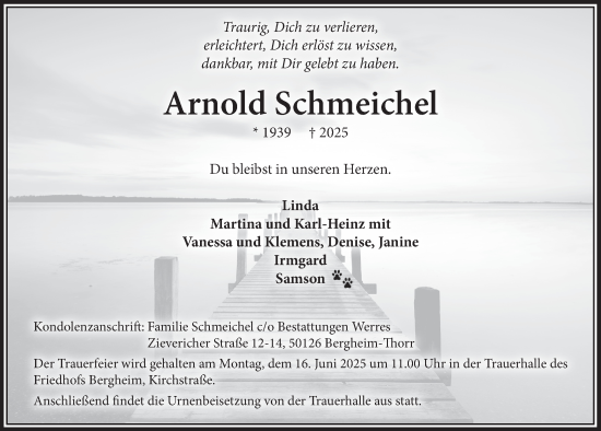 Anzeige von Arnold Schmeichel von  Werbepost 