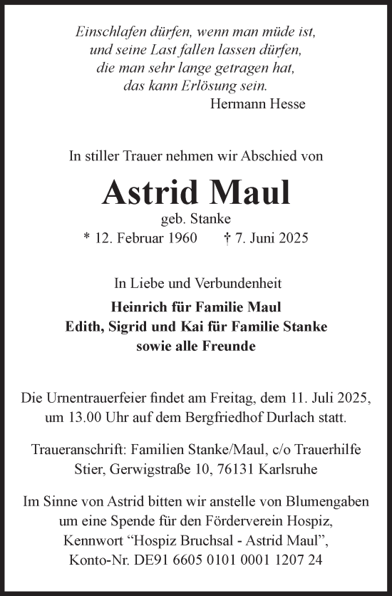 Anzeige von Astrid Maul von  Werbepost 