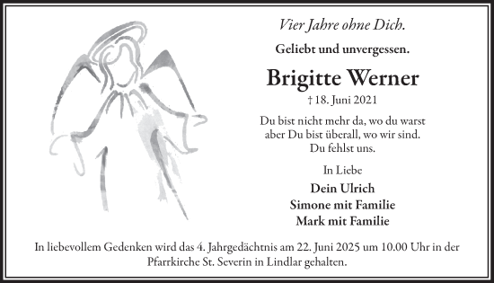 Anzeige von Brigitte Werner von  Anzeigen Echo 