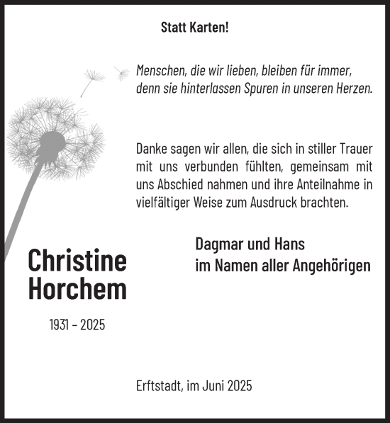 Anzeige von Christine Horchem von  Werbepost 