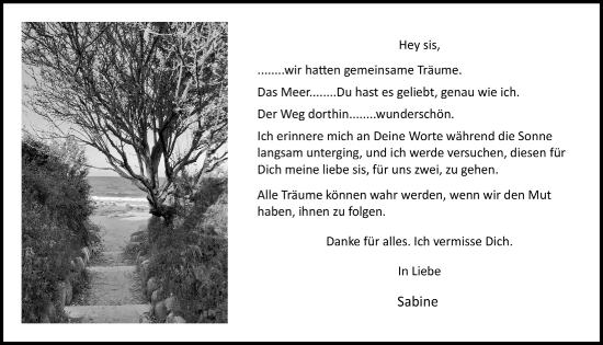 Anzeige von Danksagung  von  Werbepost 