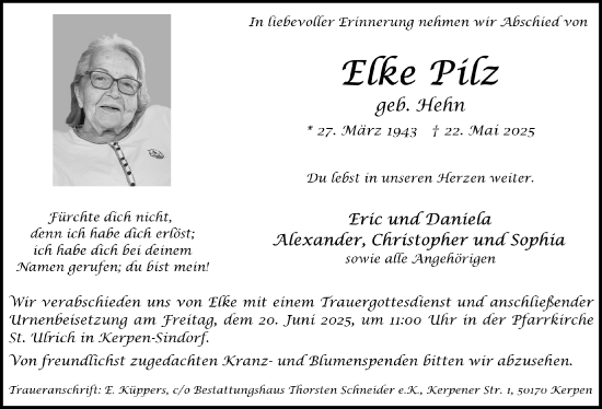 Anzeige von Elke Pilz von  Werbepost 