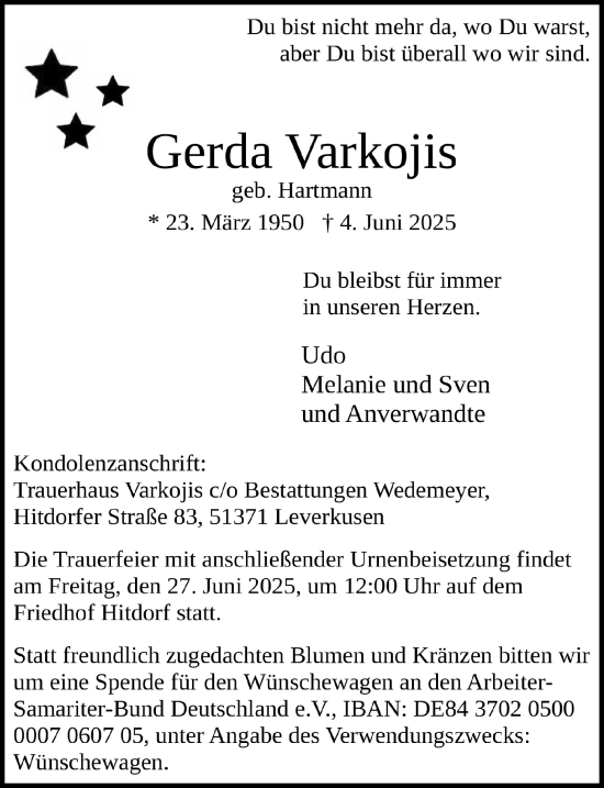 Anzeige von Gerda Varkojis von  Lokale Informationen 