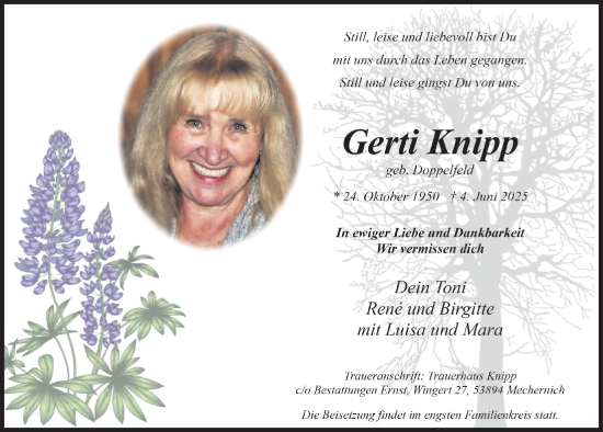 Anzeige von Gerti Knipp von  Blickpunkt Euskirchen 