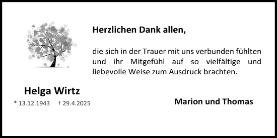 Anzeige von Helga Wirtz von  Blickpunkt Euskirchen 