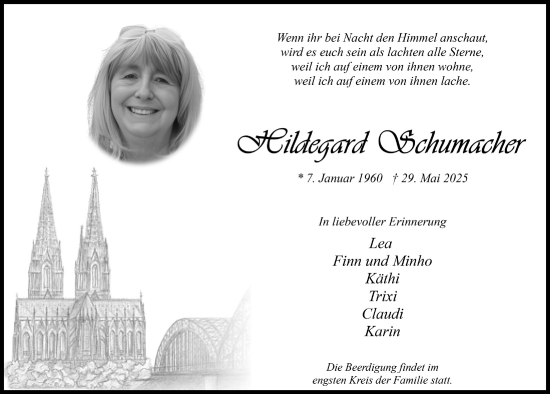 Anzeige von Hildegard Schumacher von  Blickpunkt Euskirchen 