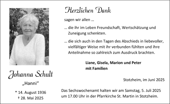 Anzeige von Johanna Schult von  Blickpunkt Euskirchen 