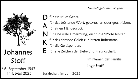 Anzeige von Johannes Stoff von  Blickpunkt Euskirchen 