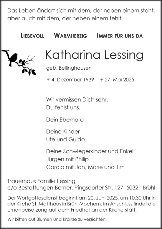 Anzeige von Katharina Lessing von  Schlossbote/Werbekurier 