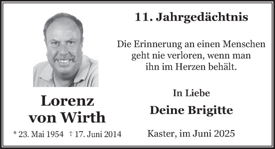 Anzeige von Lorenz von Wirth von  Werbepost 