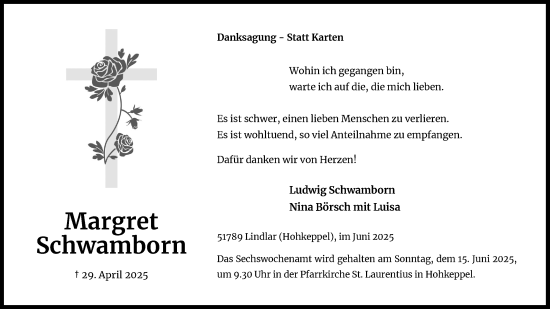 Anzeige von Ludwig Schwamborn von Kölner Stadt-Anzeiger / Kölnische Rundschau / Express