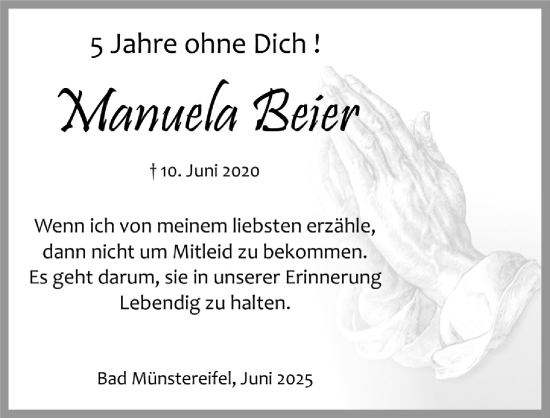 Anzeige von Manuel Beier von  Blickpunkt Euskirchen 
