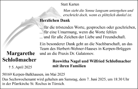 Anzeige von Margarethe Schloßmacher von  Werbepost 