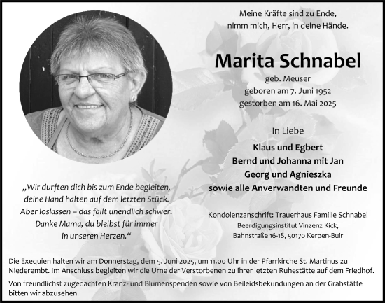 Anzeige von Marita Schnabel von  Werbepost 