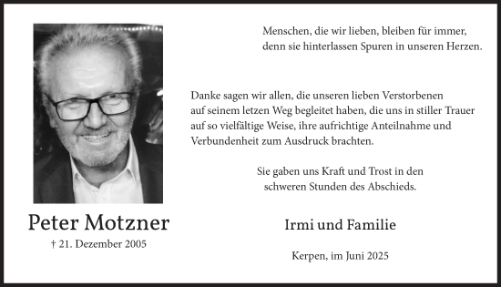 Anzeige von Peter Motzner von  Werbepost 