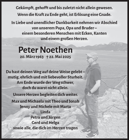 Anzeige von Peter Noethen von  Anzeigen Echo 
