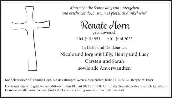 Anzeige von Renate Horn von  Werbepost 
