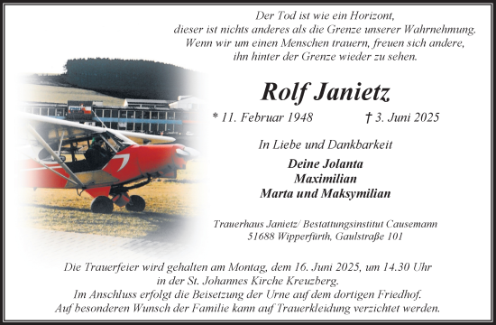 Anzeige von Rolf Janietz von Kölner Stadt-Anzeiger / Kölnische Rundschau / Express