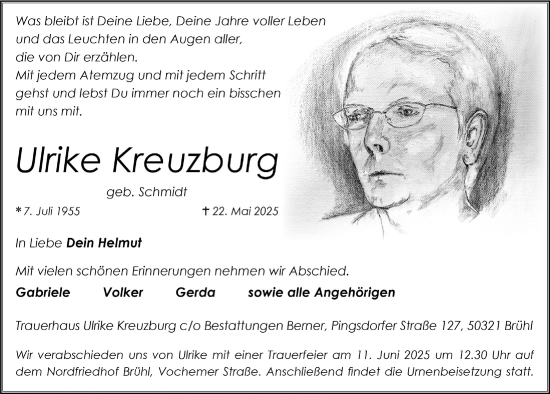 Anzeige von Ulrike Kreuzburg von  Schlossbote/Werbekurier 