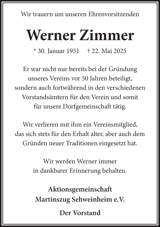 Anzeige von Werner Zimmer von  Blickpunkt Euskirchen 