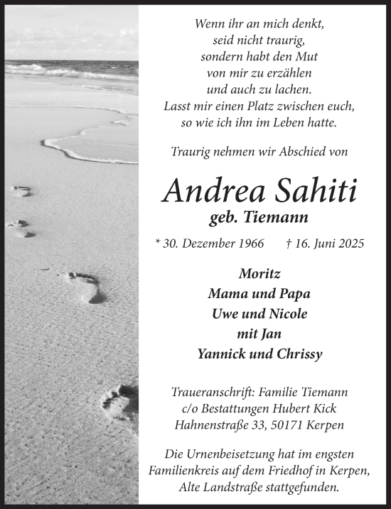 Anzeige von Andrea Sahiti von  Werbepost 