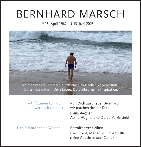 Anzeige von Bernhard Marsch von Kölner Stadt-Anzeiger / Kölnische Rundschau / Express