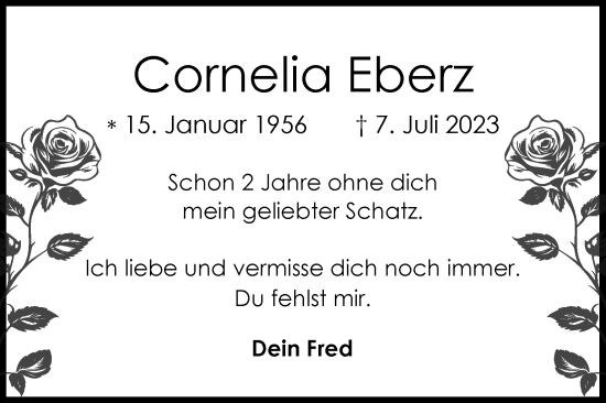 Anzeige von Cornelia Eberz von Kölner Stadt-Anzeiger / Kölnische Rundschau / Express