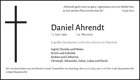Anzeige von Daniel Ahrendt von  Blickpunkt Euskirchen 
