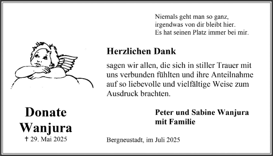 Anzeige von Donata Wanjura von  Anzeigen Echo 