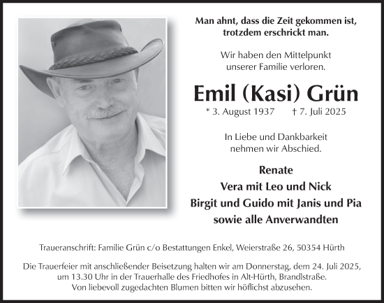 Anzeige von Emil Grün von  Wochenende 
