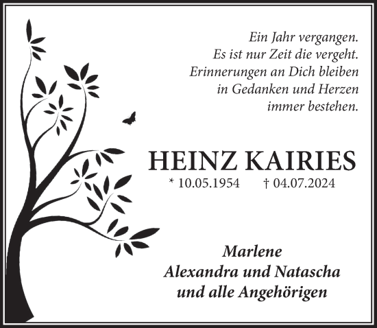 Anzeige von Heinz Kairies von  Blickpunkt Euskirchen 