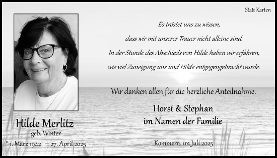 Anzeige von Hilde Merlitz von  Blickpunkt Euskirchen 